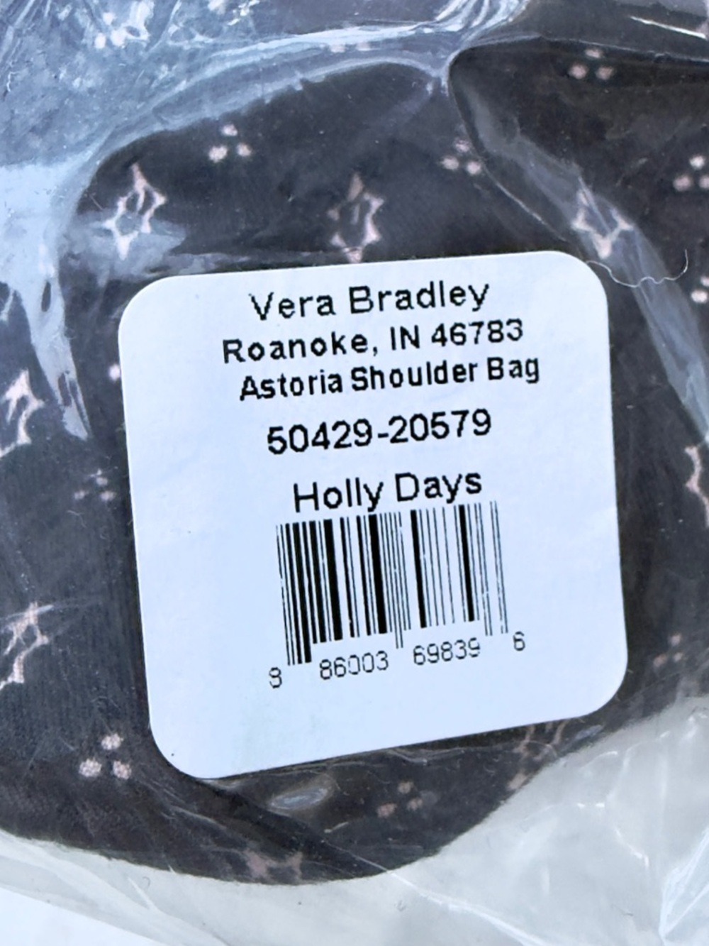 Vera Bradley Premium Cotton Astoria Bag in Holly Days - Picture 9 of 12